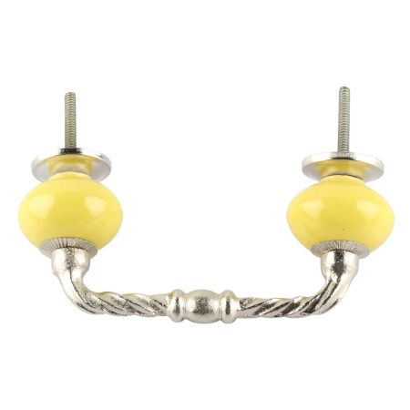 Solid Yellow Ceramic Cut Bridge Handles